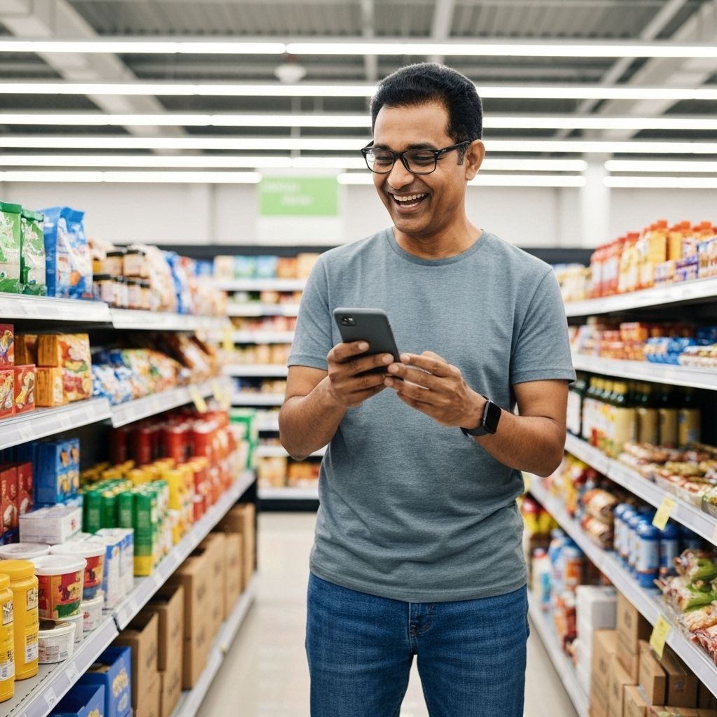 Customer using eGrocer app